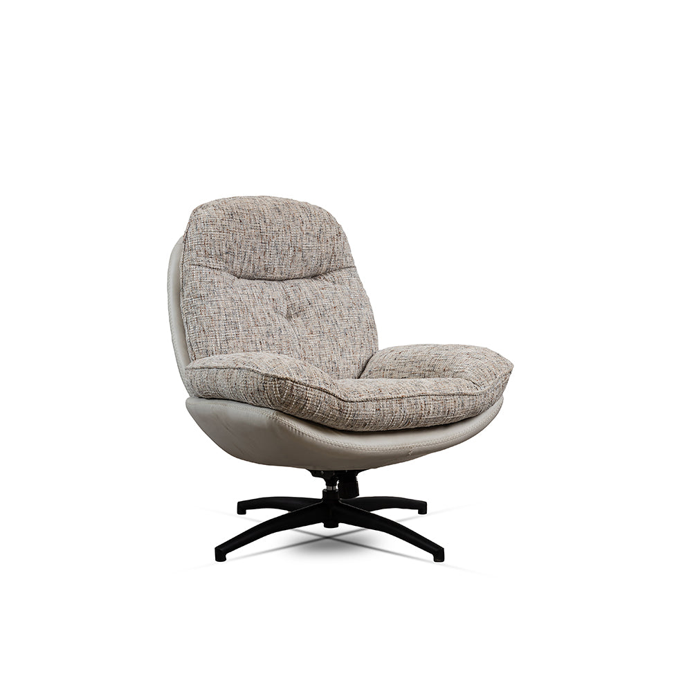 Nordic Sand recliner with Ottoman - L:- 93 x W:-78 x H:-99 In Cms / Cotton fabric + Iron - Indoor Furniture
