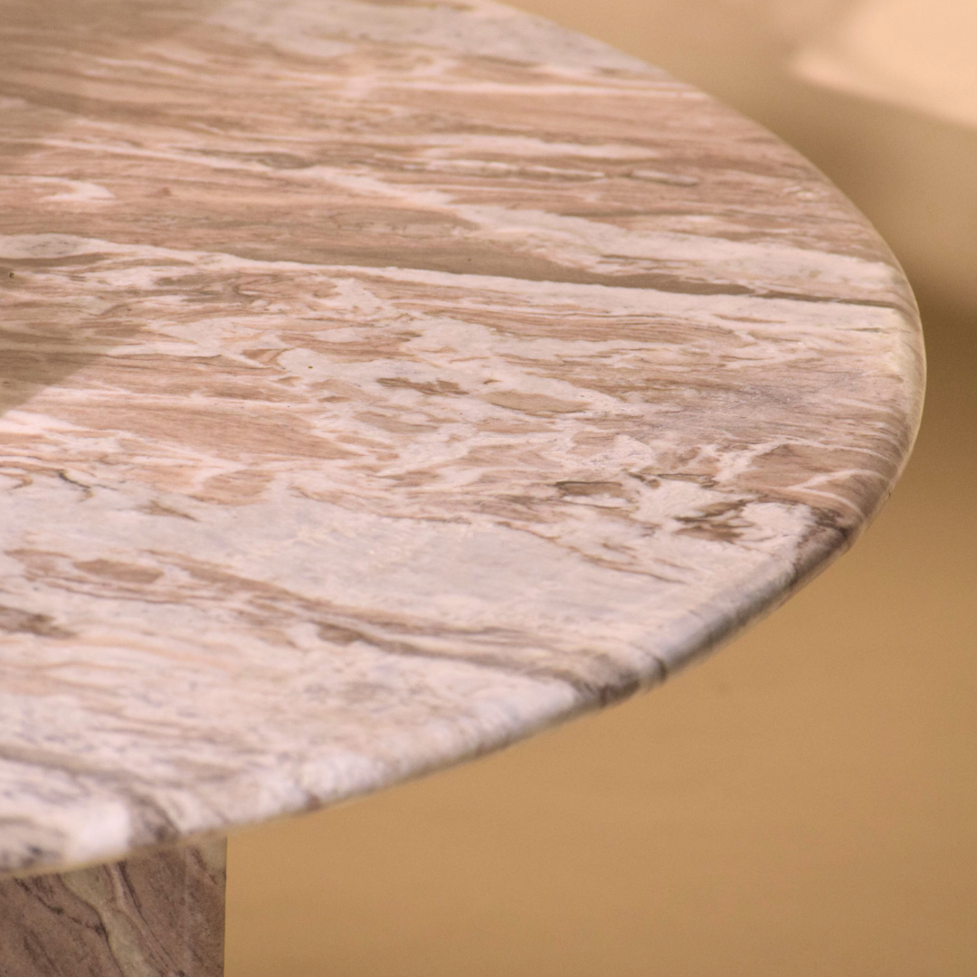 Norge Coffee Table - Jupiter - L:130x W:127x H:69 In Cms / Brown / Marble - Indoor Furniture