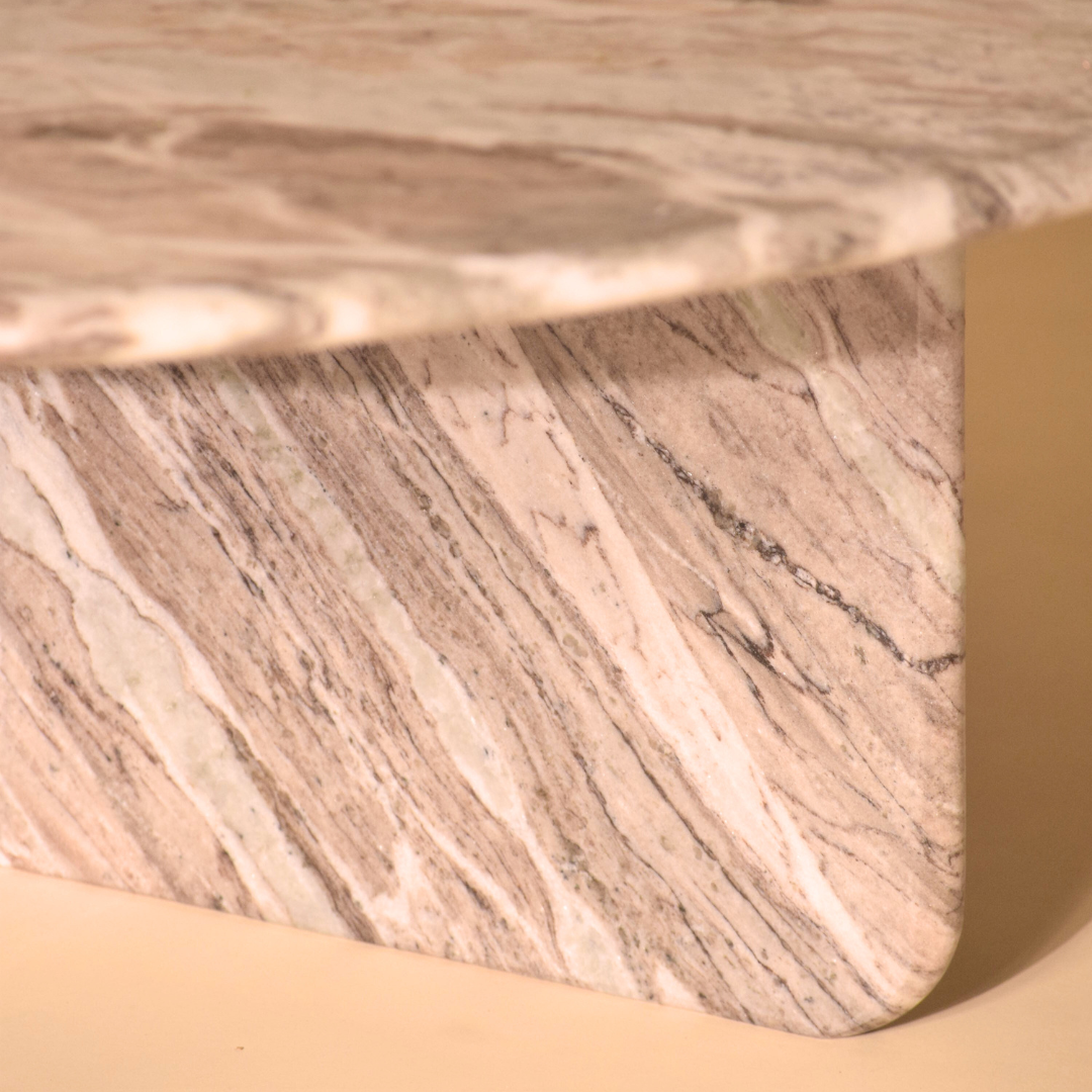 Norge Coffee Table - Jupiter - L:130x W:127x H:69 In Cms / Brown / Marble - Indoor Furniture