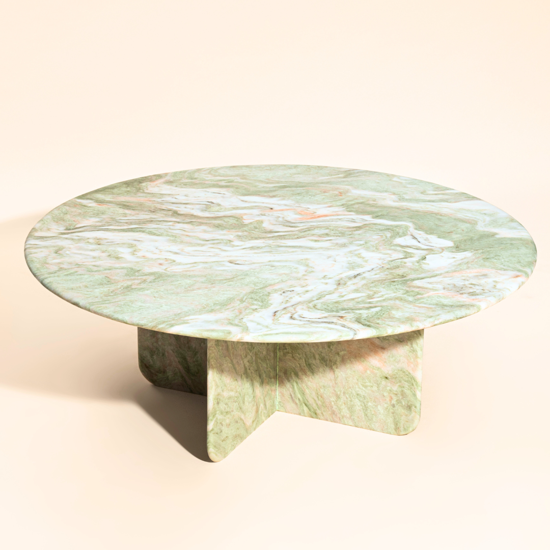 Norge Coffee Table Pista - L:130x W:127x H:69 In Cms / Green / Marble - Indoor Furniture