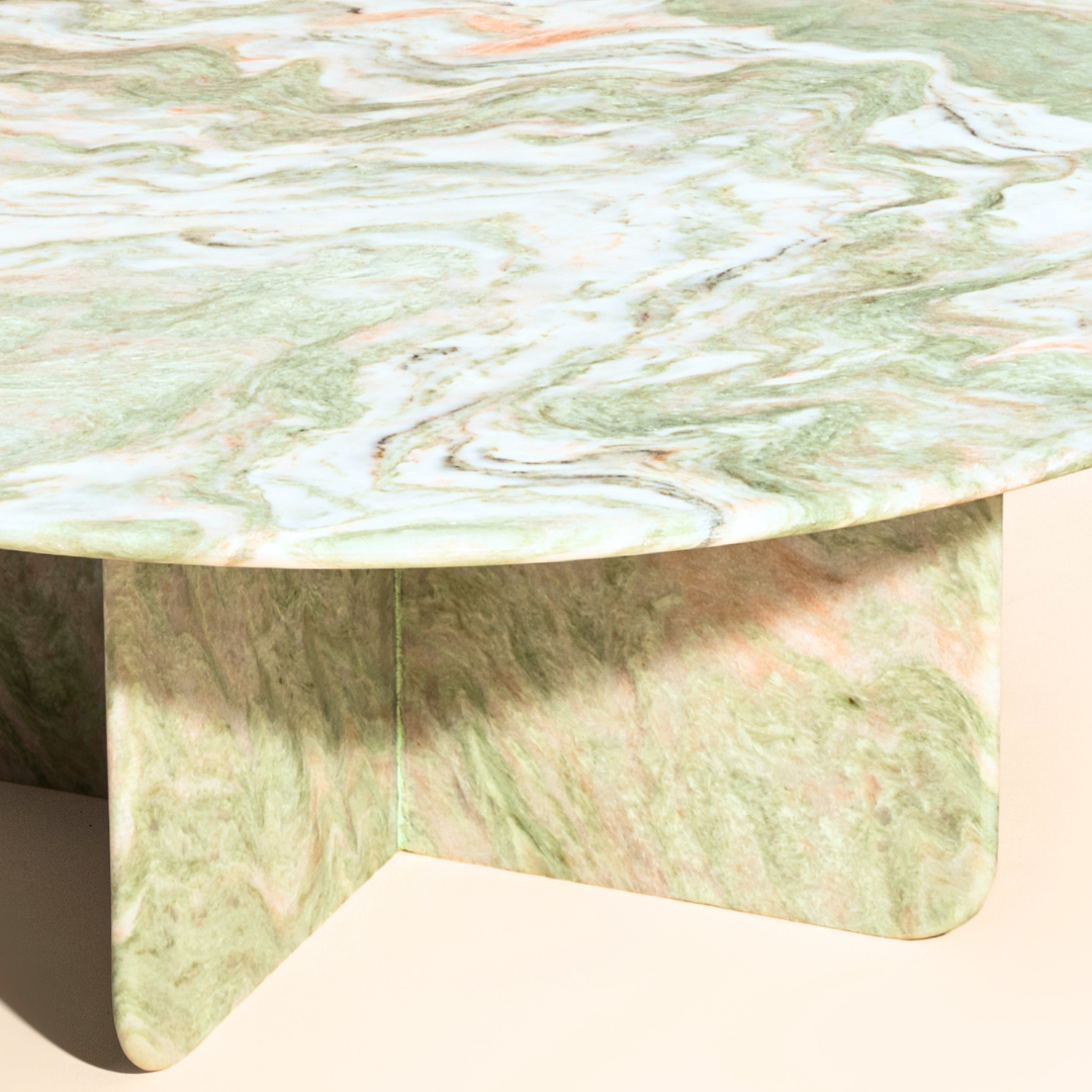 Norge Coffee Table Pista - L:130x W:127x H:69 In Cms / Green / Marble - Indoor Furniture