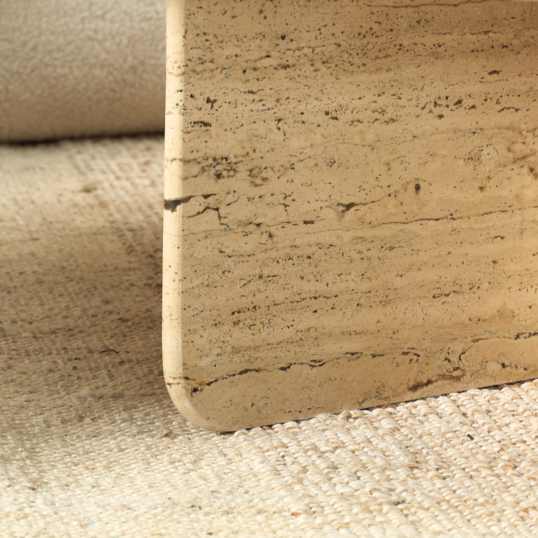 Norge Coffee Table Travertine - L:130x W:127x H:69 In Cms / Brown / Marble - Indoor Furniture