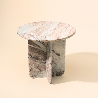 Norge Marble Side Table Jupiter - L:72x W:66x H:65 In Cms / Brown / Marble - Indoor Furniture