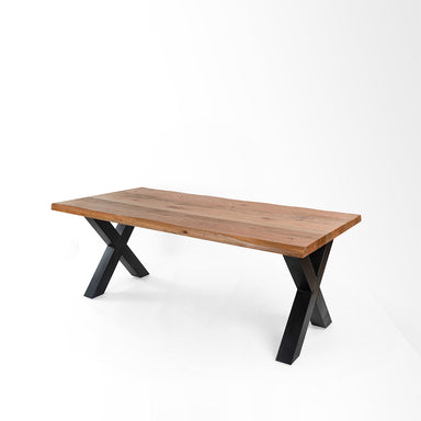 Oak Ridge Dining Table - Natural / L: 78’’ B: 39’’ H: 30’’ / Acacia Wood & Mild Steel - Indoor Furniture