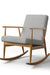 Oda Rocking Chair - Cosmo Norman Pistachio 11343 Ply & Foam Upholstery Structure; Suncity White Ash Frame / L:24’’ x