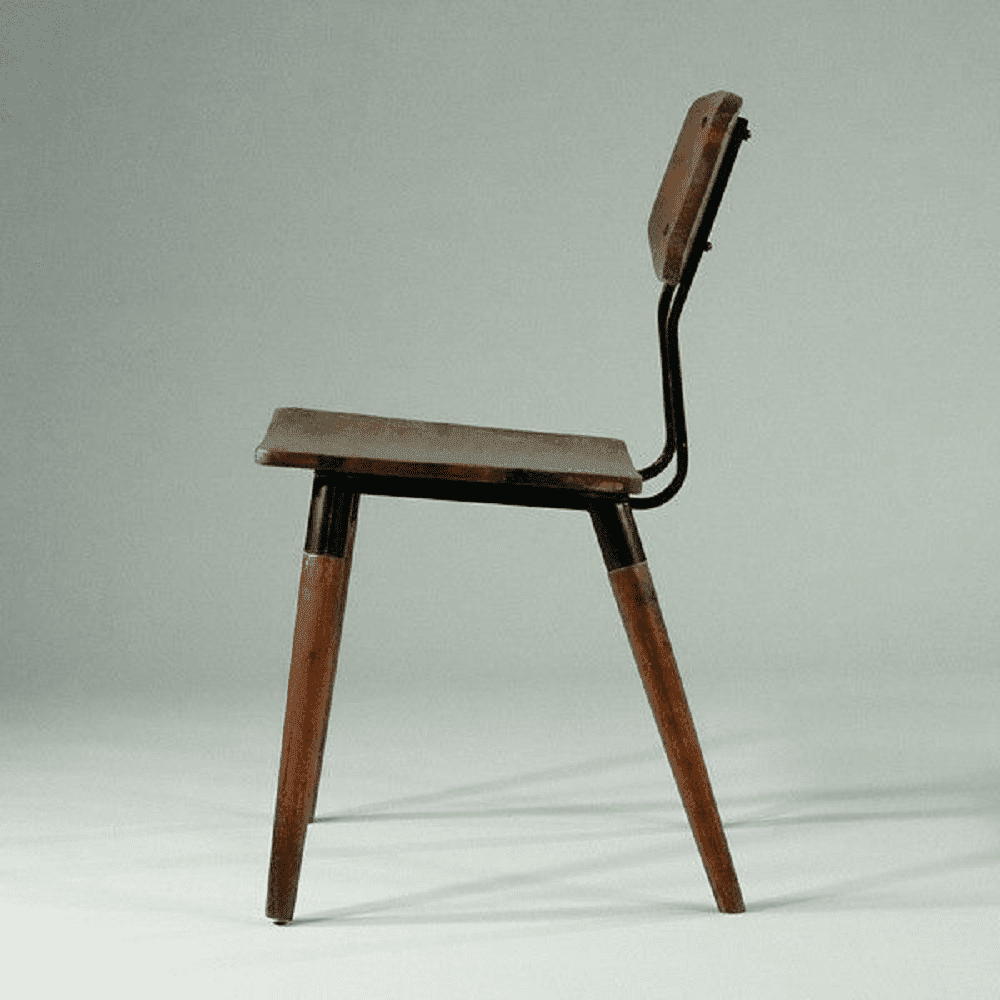 Old School Chair | Set Of 2 - Walnut / Sheesham wood and MS / L:41 x D:49 x H:80 in cm - Indoor Furniture