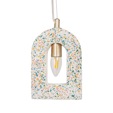 Olio Lamp - Classic Mix Chips on White Base / L: 14.5cm x B: 4.0cm x H: 20.5cm / Terrazzo - Stone chips in cement base