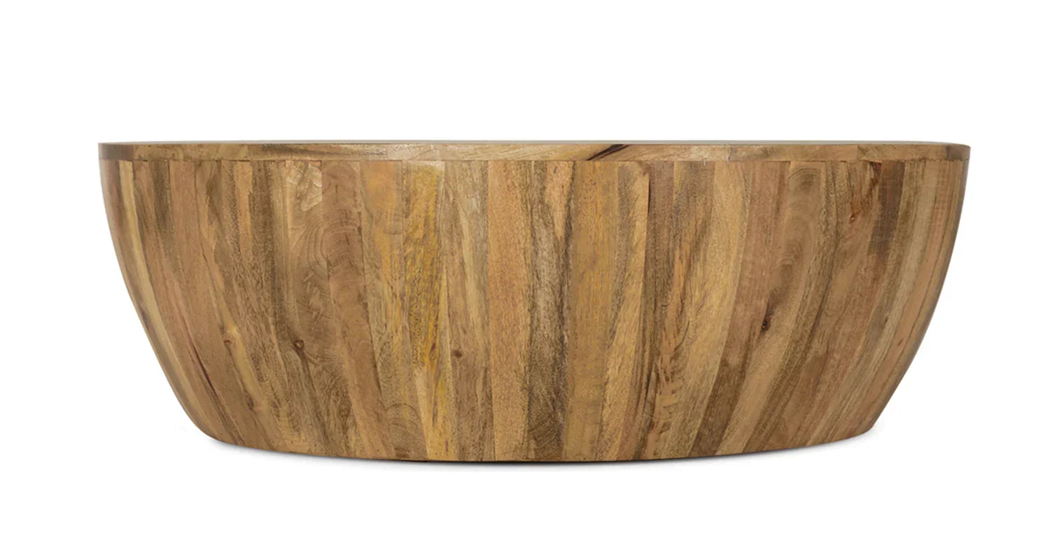 Olivia Drum Coffee Table - Light Walnut / Wood / L:96 x D:96 x H:30 in cm - Indoor Furniture