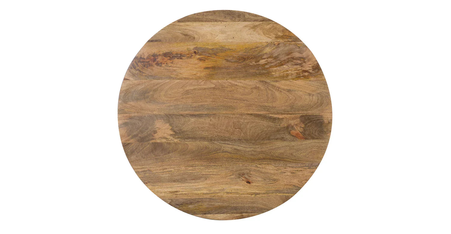 Olivia Drum Coffee Table - Light Walnut / Wood / L:96 x D:96 x H:30 in cm - Indoor Furniture