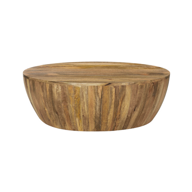 Olivia Drum Coffee Table - Light Walnut / Wood / L:96 x D:96 x H:30 in cm - Indoor Furniture