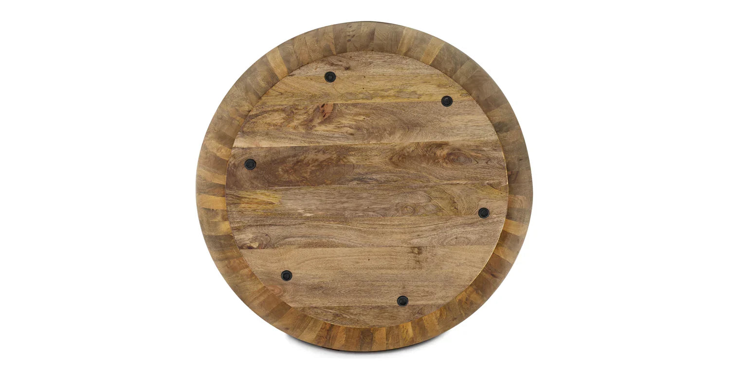 Olivia Drum Coffee Table - Light Walnut / Wood / L:96 x D:96 x H:30 in cm - Indoor Furniture