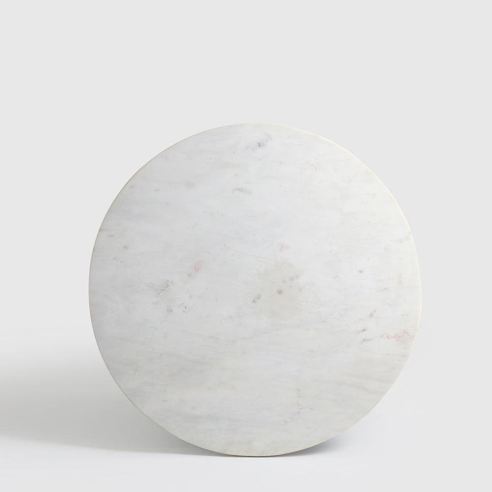 Oralbo Table - Aluminium + Marble / L:47 x B:47 x H:50 In cm - Indoor Furniture