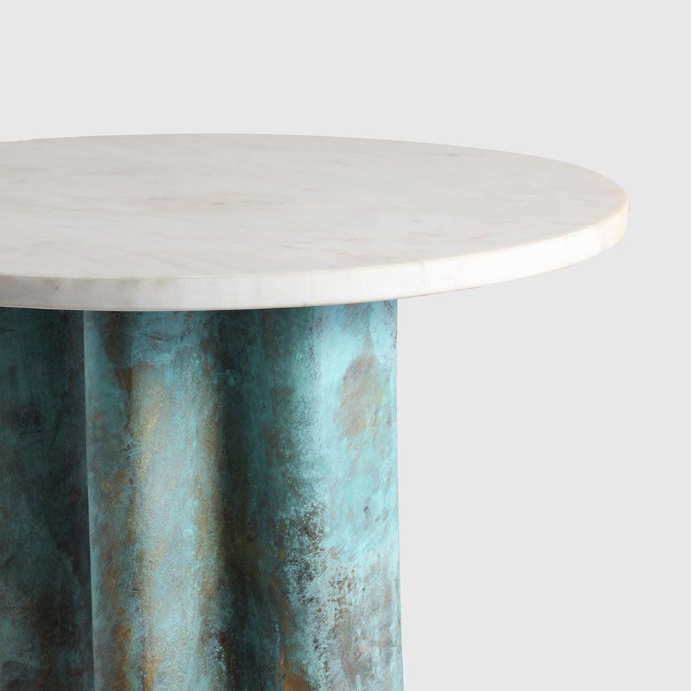 Oralbo Table - Aluminium + Marble / L:47 x B:47 x H:50 In cm - Indoor Furniture