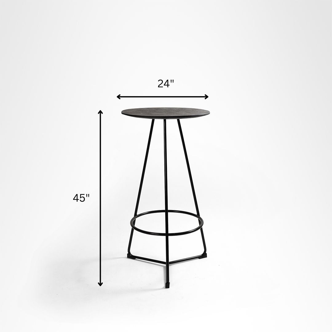 Orbit Bar Table - Black / Mild Steel & Wood - Outdoor Furniture
