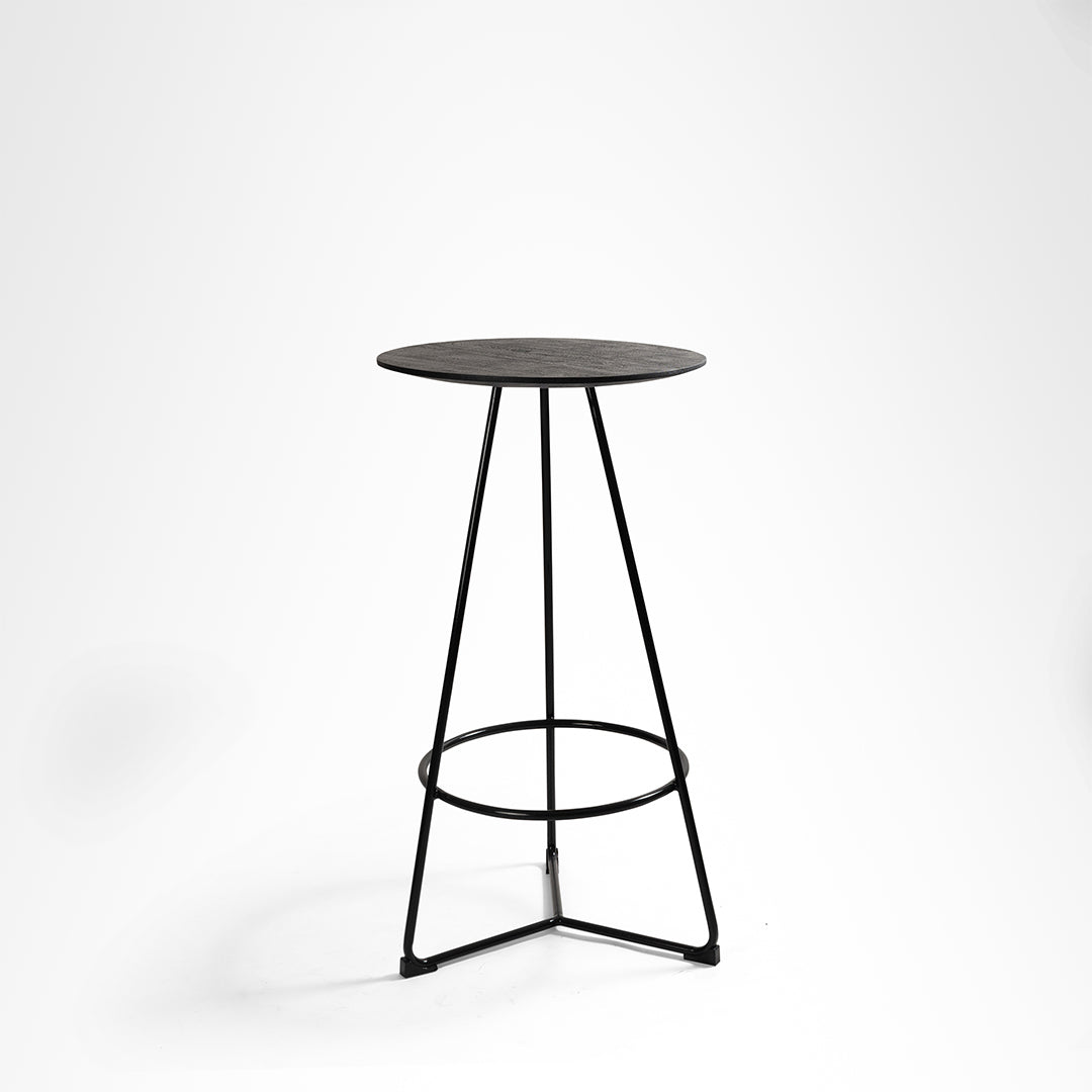 Orbit Bar Table - Black / Mild Steel & Wood - Outdoor Furniture