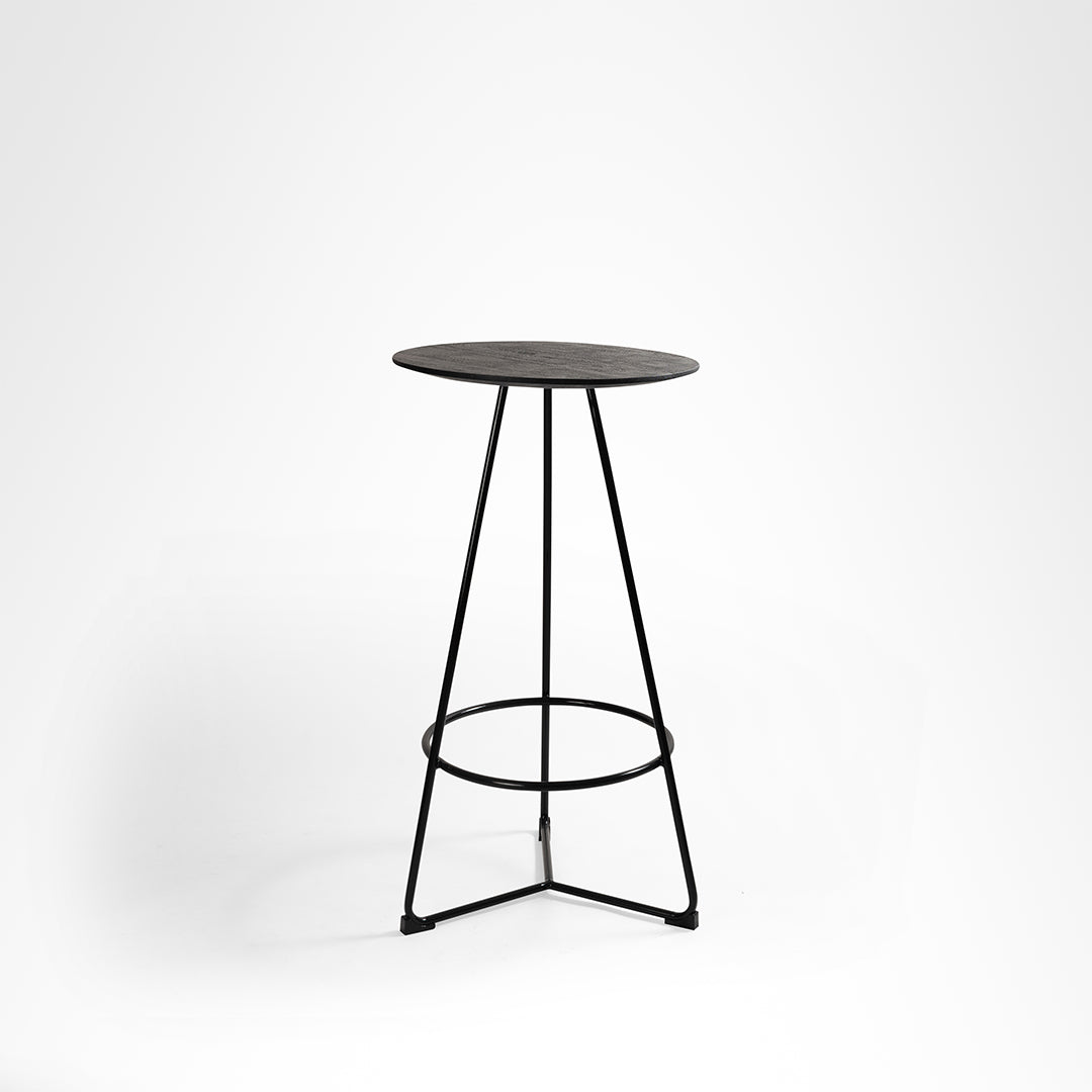 Orbit Bar Table - Black / Mild Steel & Wood - Outdoor Furniture