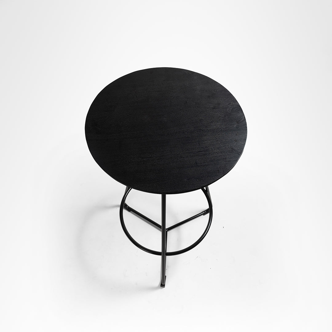 Orbit Bar Table - Black / Mild Steel & Wood - Outdoor Furniture
