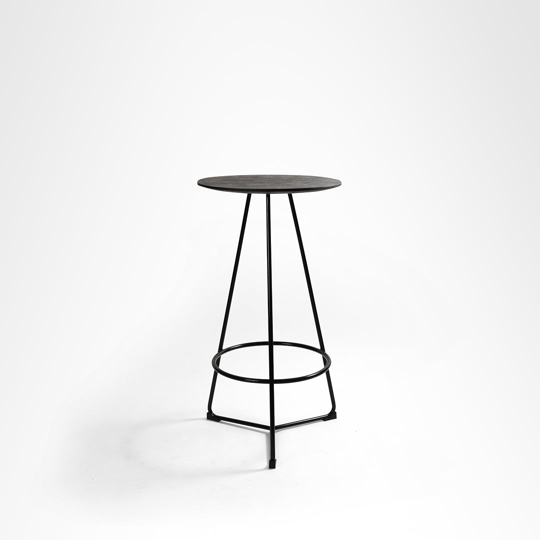Orbit Bar Table - Black / Mild Steel & Wood - Outdoor Furniture