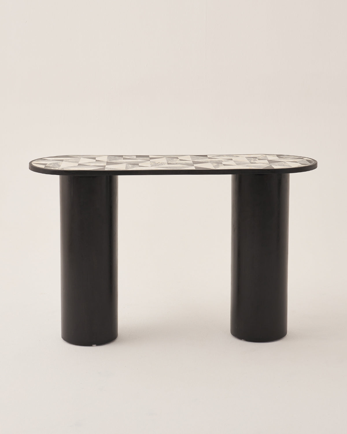 Oro Inlay Table - Black / Wood & Bone / 125L X 45W X 76H In Cms - Indoor Furniture