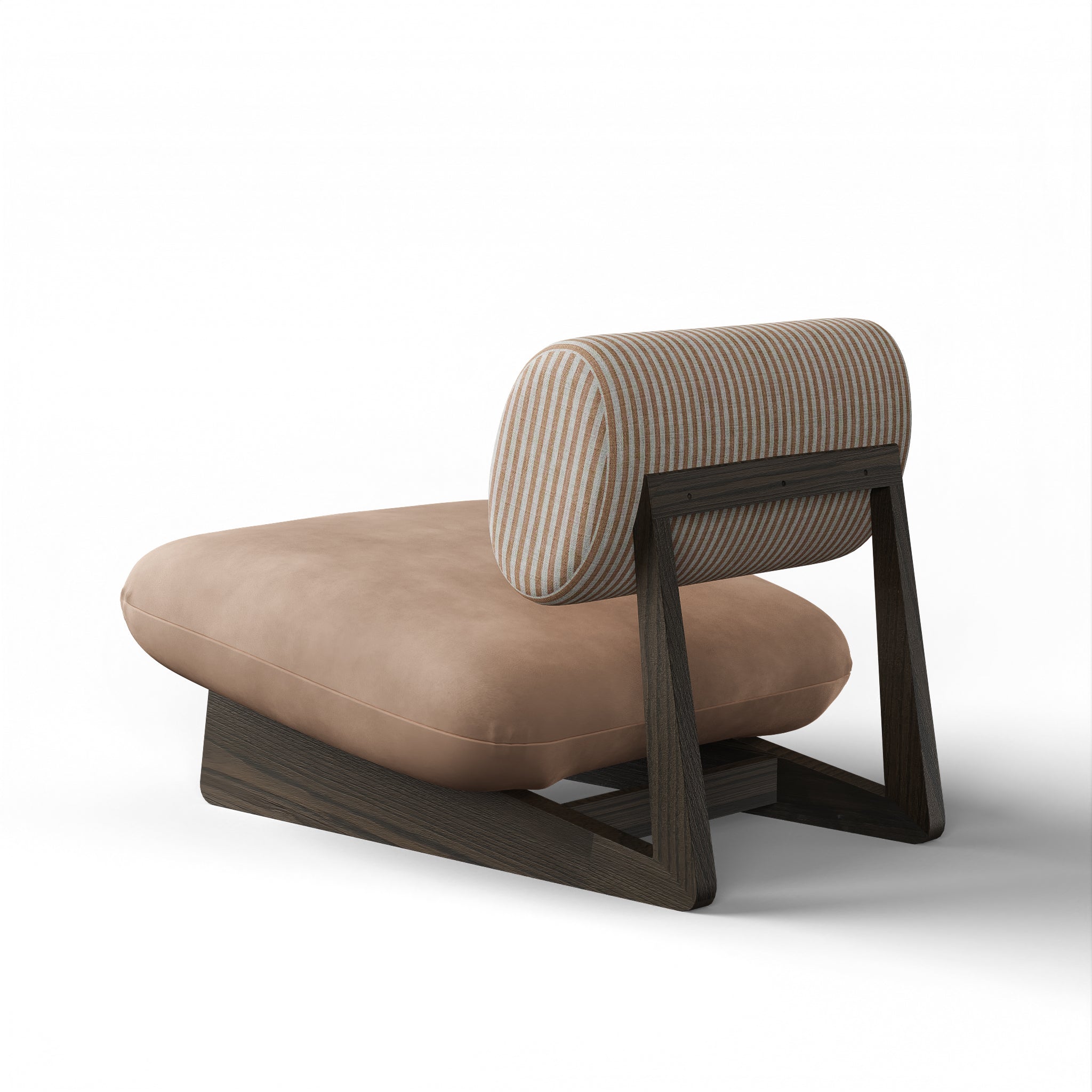Osaka I Lounge Chair - Smoke Grey White Ash Frame; D’Decor Aura Splendor Sr No 103 Ply & Foam Upholstery Seat;