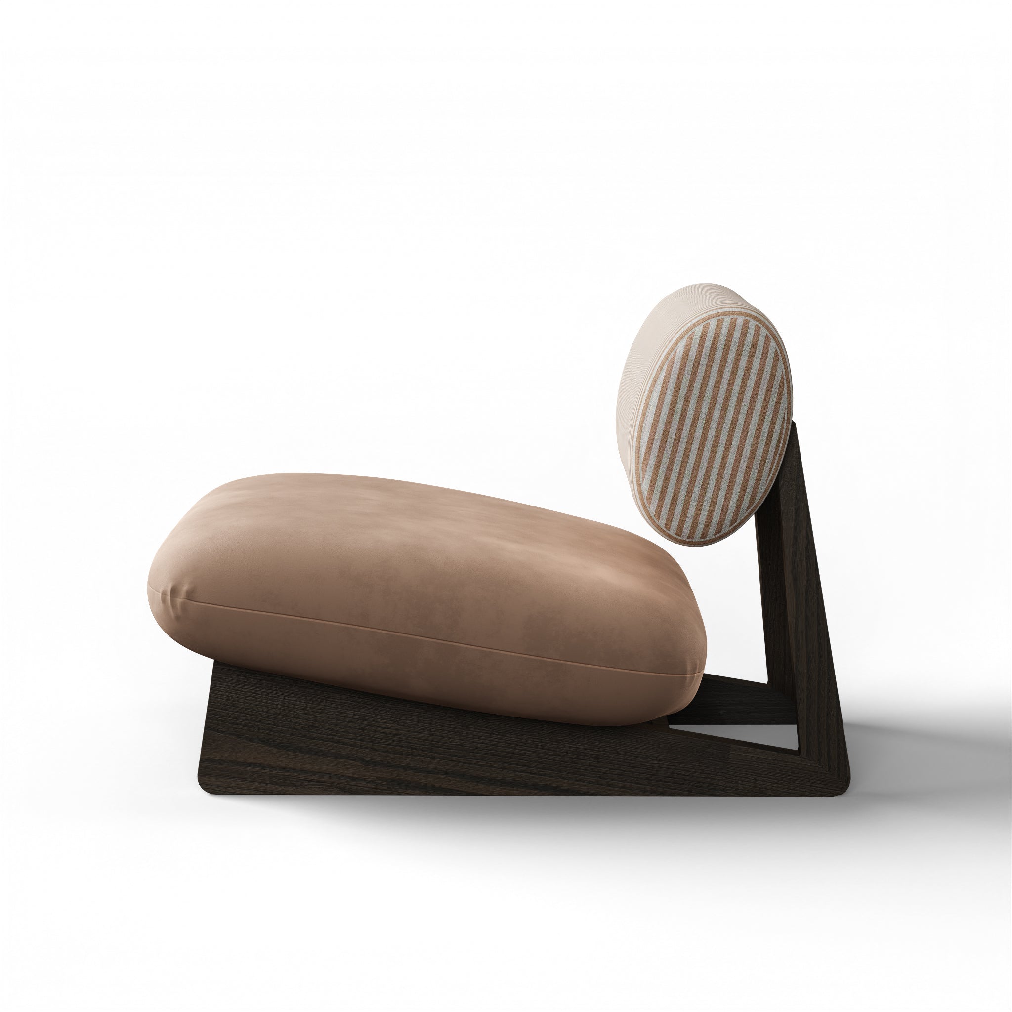 Osaka I Lounge Chair - Smoke Grey White Ash Frame; D’Decor Aura Splendor Sr No 103 Ply & Foam Upholstery Seat;