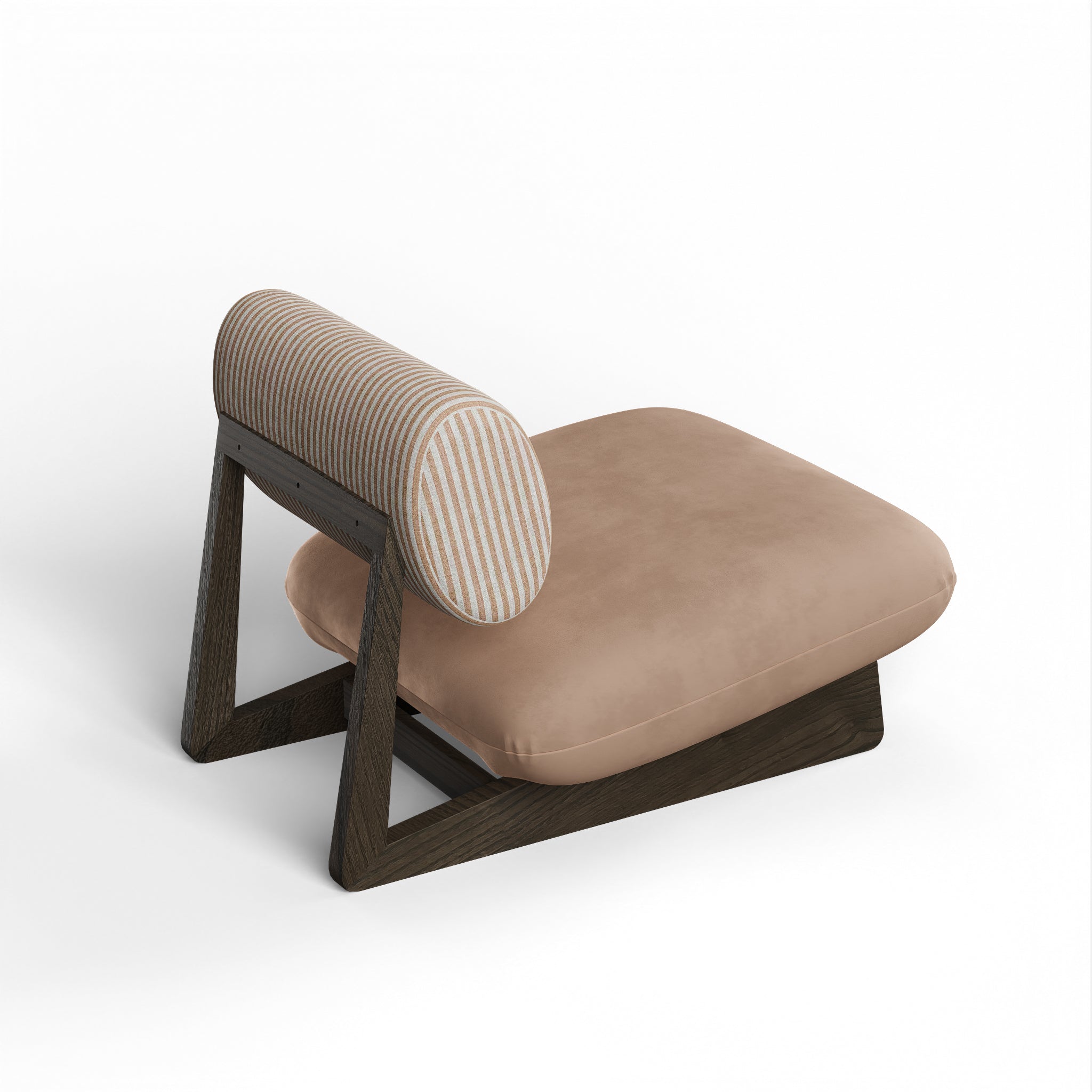 Osaka I Lounge Chair - Smoke Grey White Ash Frame; D’Decor Aura Splendor Sr No 103 Ply & Foam Upholstery Seat;