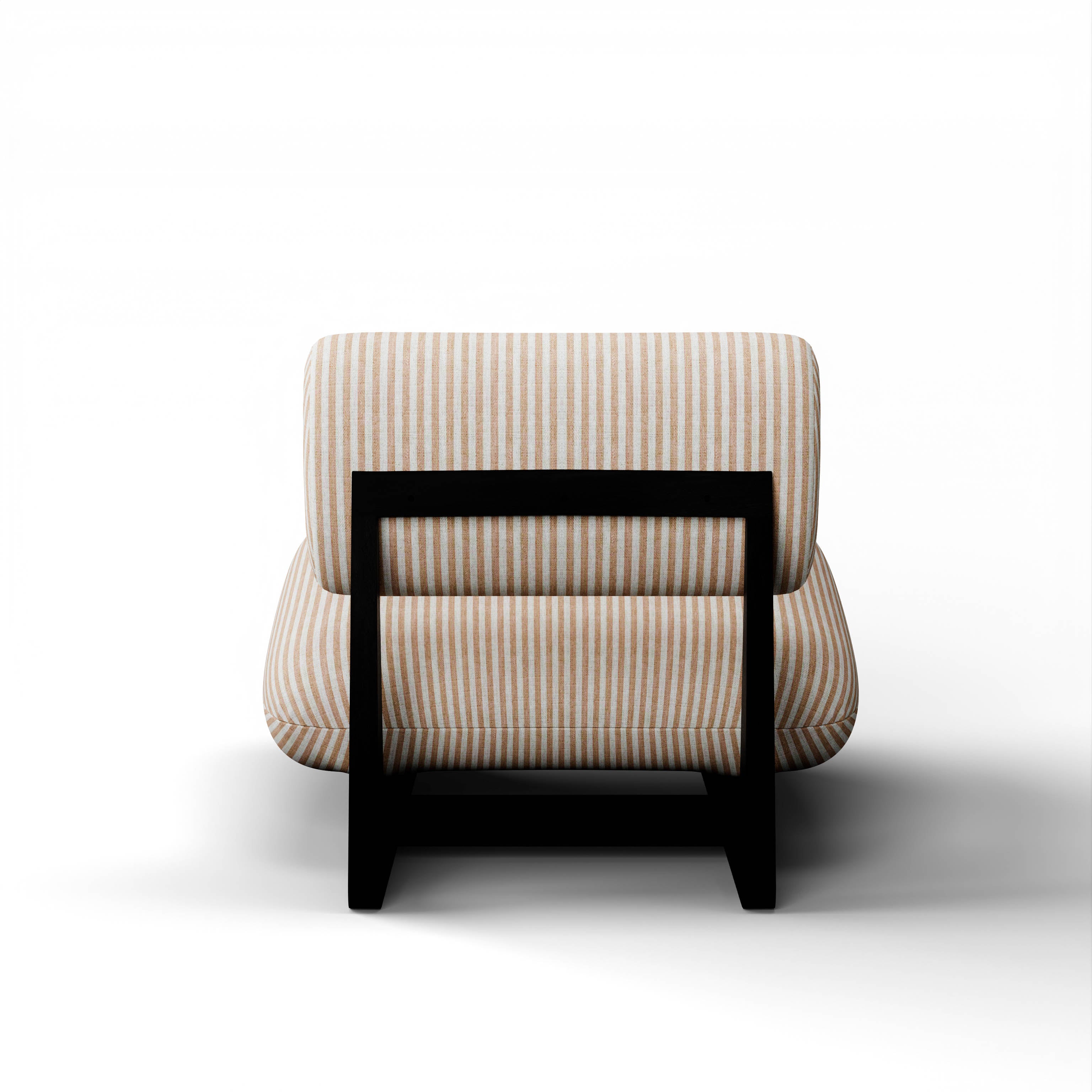 Osaka II Lounge Chair - Black Distressed/Charcoal White Oak Frame; The White AW-76 Ply & Foam Upholstery Seat;