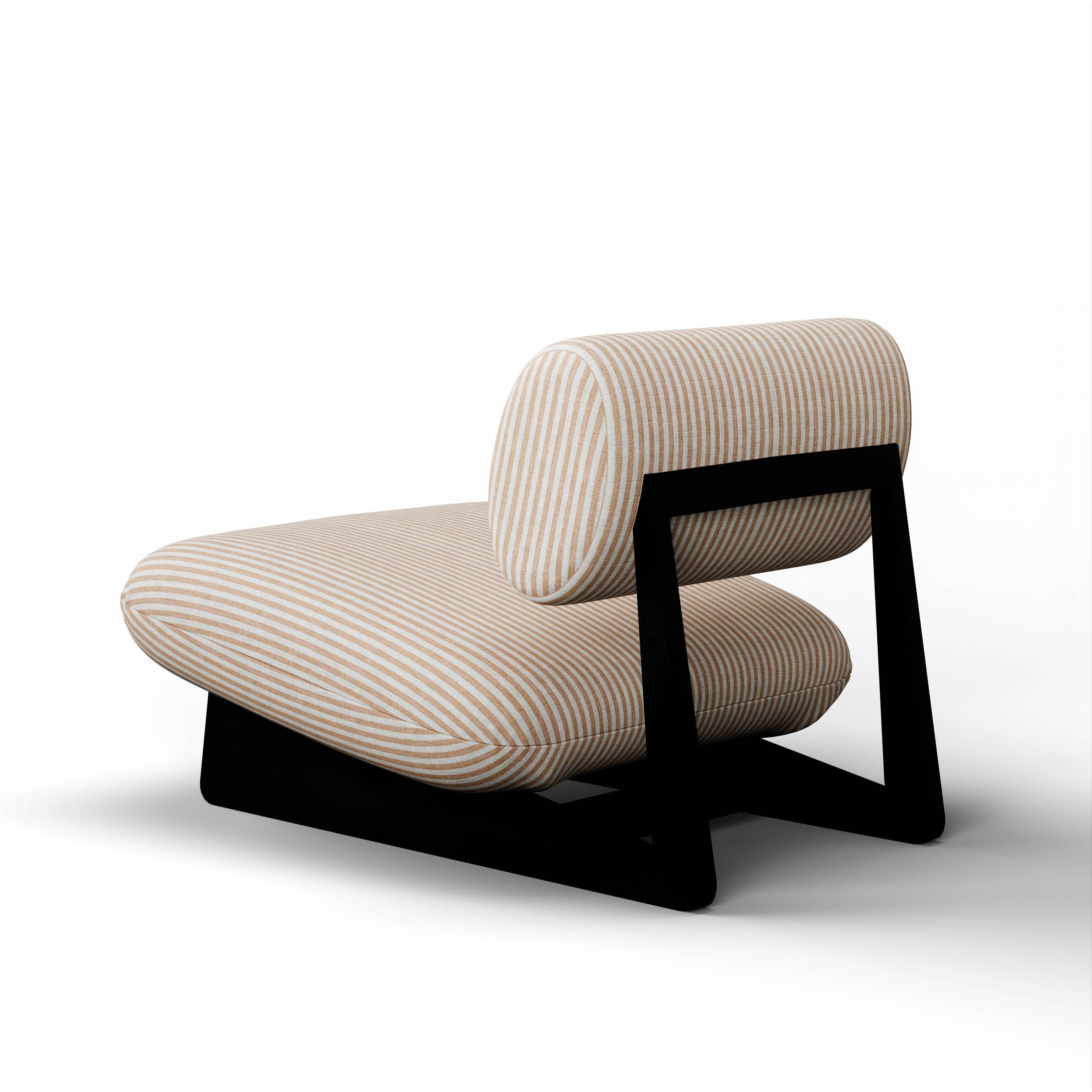 Osaka II Lounge Chair - Black Distressed/Charcoal White Oak Frame; The White AW-76 Ply & Foam Upholstery Seat;