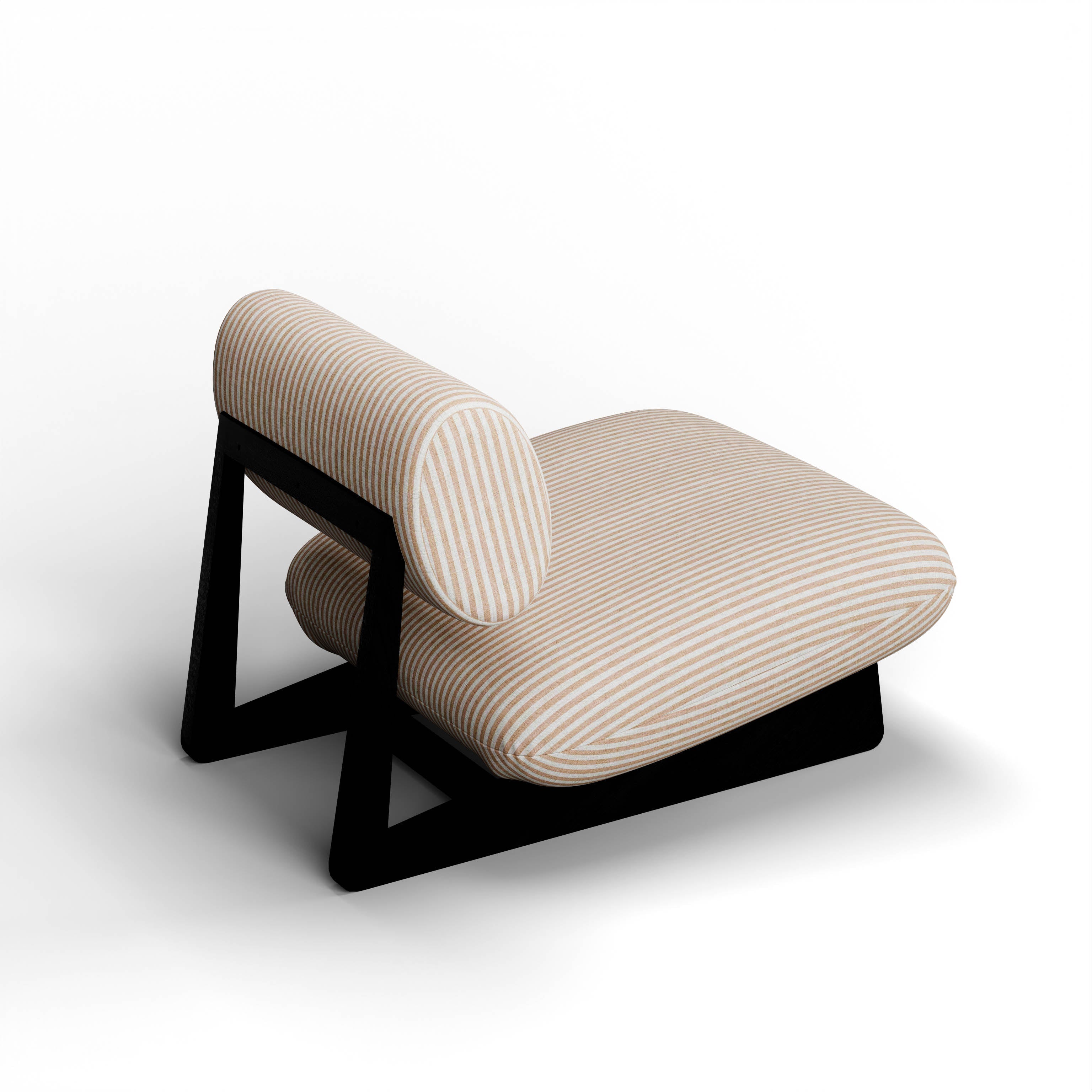 Osaka II Lounge Chair - Black Distressed/Charcoal White Oak Frame; The White AW-76 Ply & Foam Upholstery Seat;