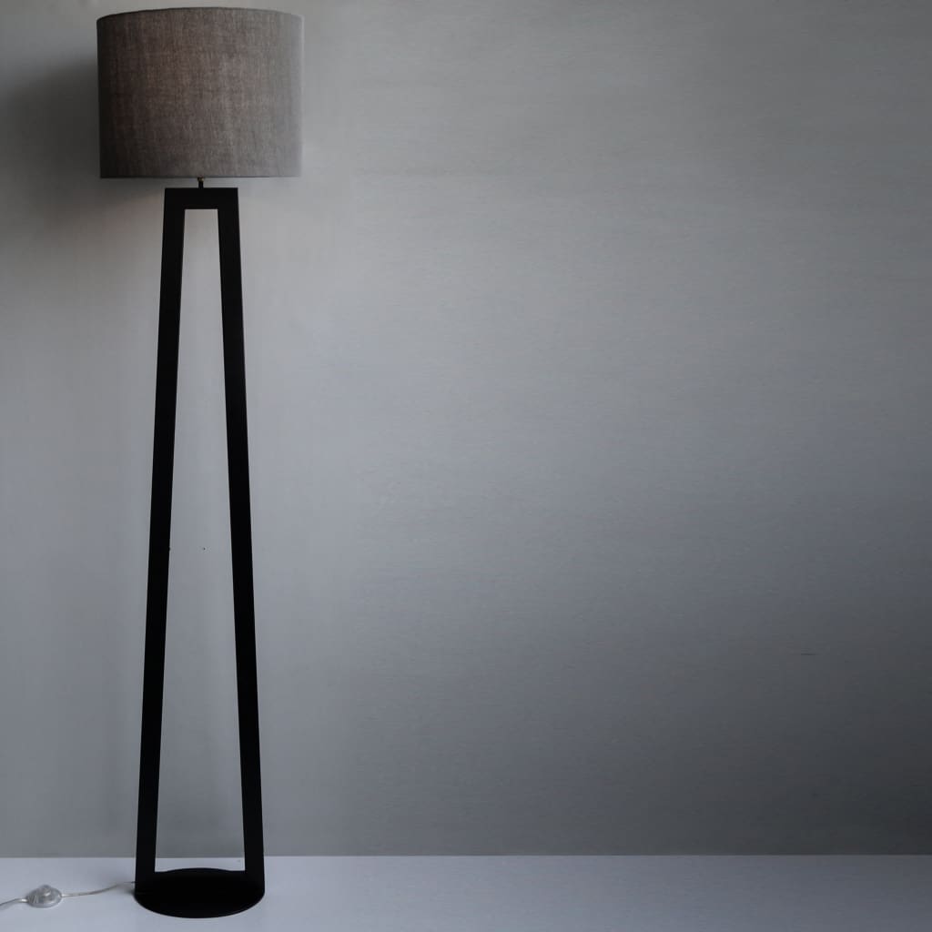 Oval Base Geometric Tower Matte Black Iron Floor Lamp 40w Brass Antique Holder