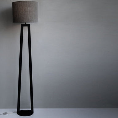 Oval Base Geometric Tower Matte Black Iron Floor Lamp 40w Brass Antique Holder