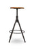 Oxford Metal Bar Stool - Natural / Wood and MS / L:53 x D:53 x Maximum adjustable Height:80 and Minimum adjustable