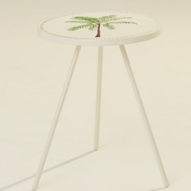 Palem Table - white / Metal / 41L X 41W X 48H In Cms - Indoor Furniture