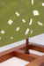 Palme London Table Lamp - L:21’’ W: 5’’ H: 20’’ / Natural Wood and White and Green Shade / Mild Steel and Poplin