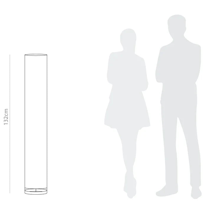 Paloma Floor Lamp - Dia: 8’’ H: 52’’ / Black and White / Mild Steel and Satin - Lighting