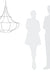 Pampille Chandelier Hanging Lamp - D:28’’ H: 28’’ / WHITE / Mild Steel and Poplin - Lighting