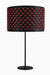 Pango Table Lamp - Dia: 15’’ H: 23’’ / Black and Red / Mild Steel and Satin Lycra Fabric - Lighting