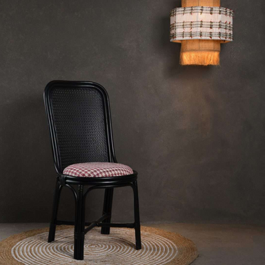 Panso Bamboo Chair - Black / Bamboo and Fabric: Cotton / D: 19’’ H: 39’’; Seat Height: 18’’ - Furniture