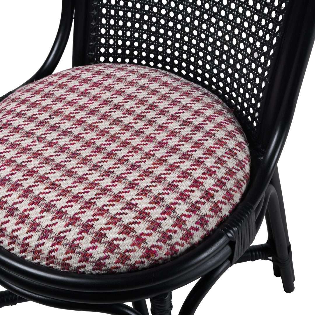 Panso Bamboo Chair - Black / Bamboo and Fabric: Cotton / D: 19’’ H: 39’’; Seat Height: 18’’ - Furniture