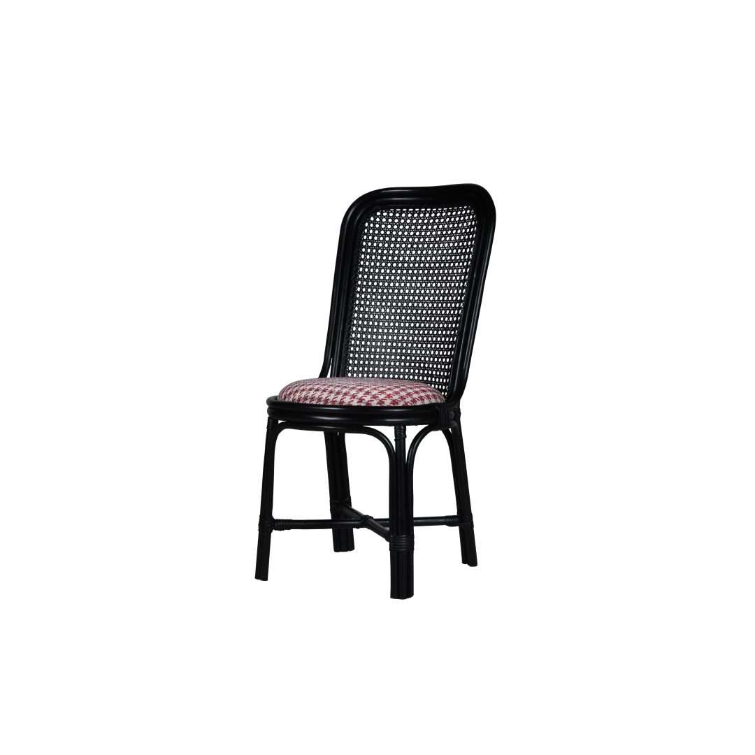 Panso Bamboo Chair - Black / Bamboo and Fabric: Cotton / D: 19’’ H: 39’’; Seat Height: 18’’ - Furniture