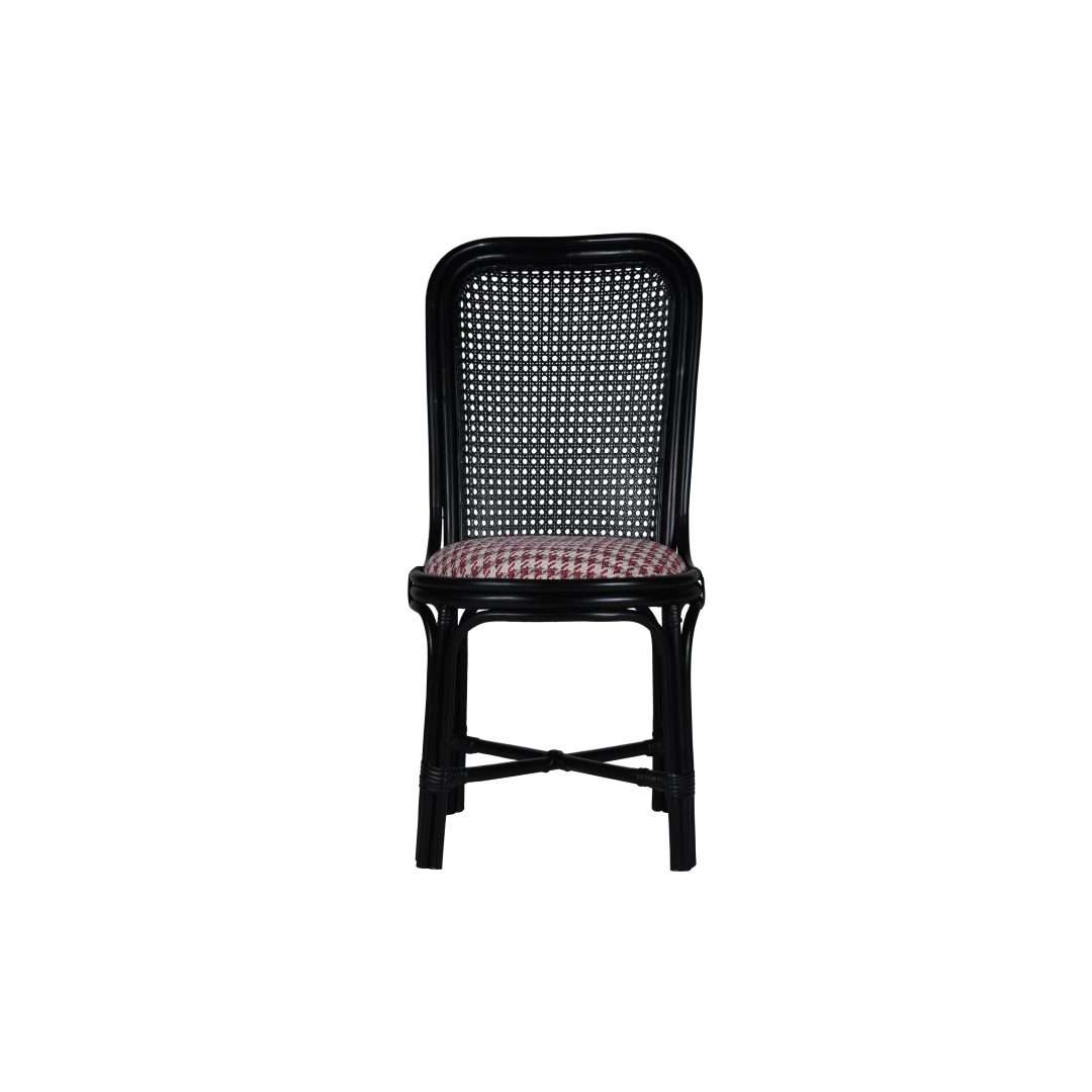 Panso Bamboo Chair - Black / Bamboo and Fabric: Cotton / D: 19’’ H: 39’’; Seat Height: 18’’ - Furniture