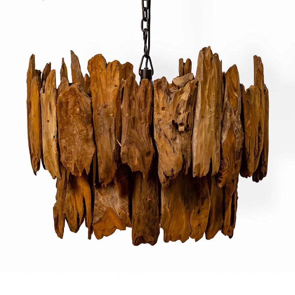 Pantai Pendant Lamp 9 - Teak Wood / L:65 x B:65 x H:50 In cm - Lighting