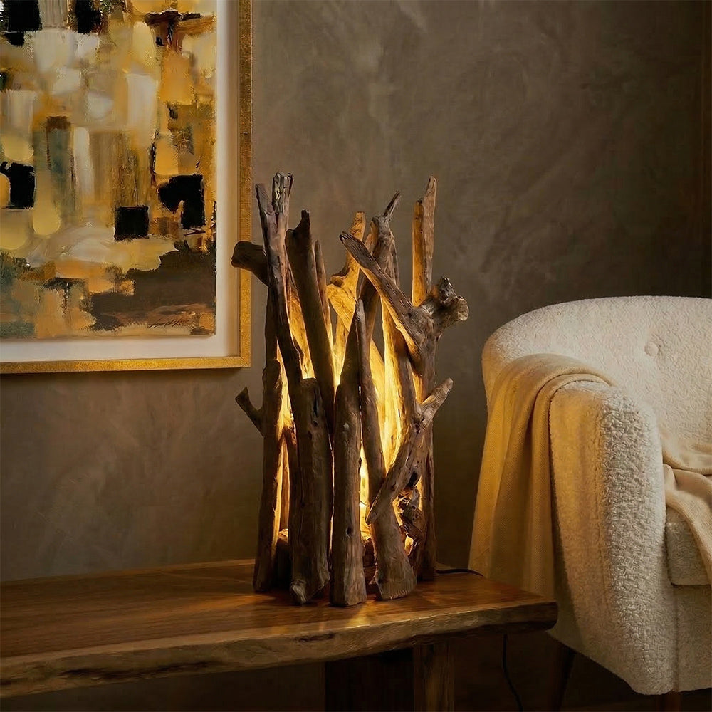 Pantai Table Lamp 2 - Drift Wood / L:38 x B:38 x H:60 In cm - Lighting
