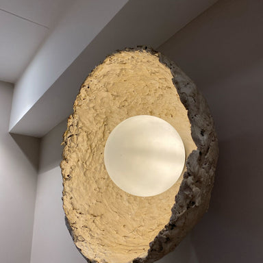 Papier-m√¢ch√© Manor Wall Sconce - Off white / Diameter - 16’’, Height - 8’’ / Papier-m√¢ch√© - Lighting