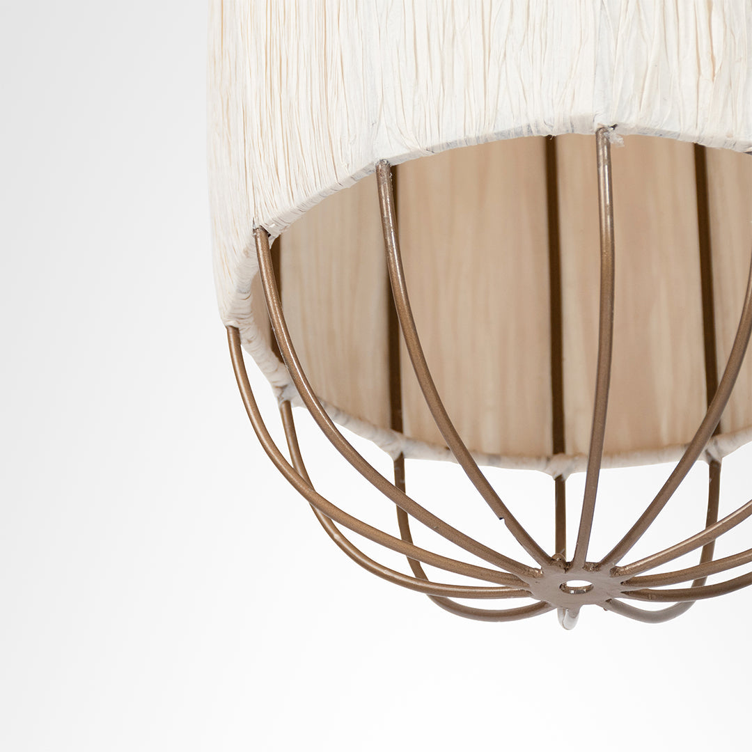 Papyrus Bloom Pendant Lamp - Offwhite / Banana Fiber paper / Dia: 9’’ H: 15’’ - Lighting