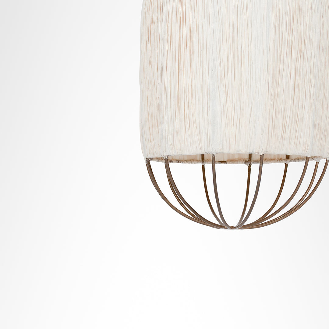 Papyrus Bloom Pendant Lamp - Offwhite / Banana Fiber paper / Dia: 9’’ H: 15’’ - Lighting