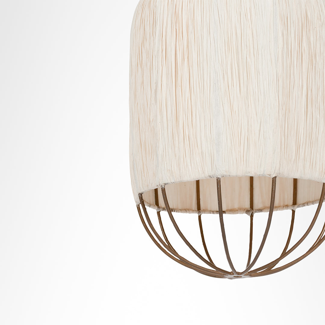 Papyrus Bloom Pendant Lamp - Offwhite / Banana Fiber paper / Dia: 9’’ H: 15’’ - Lighting