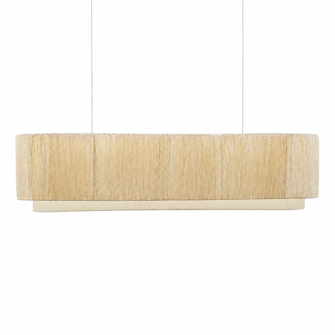 Papyrus Capsule Pendant Lamp - H: 13’’ W: 51’’ / Banana Fiber paper - Lighting
