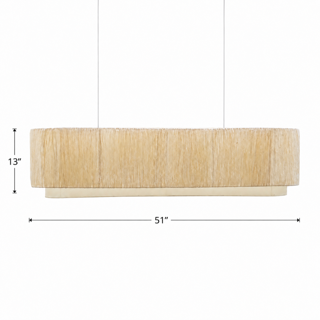 Papyrus Capsule Pendant Lamp - H: 13’’ W: 51’’ / Banana Fiber paper - Lighting