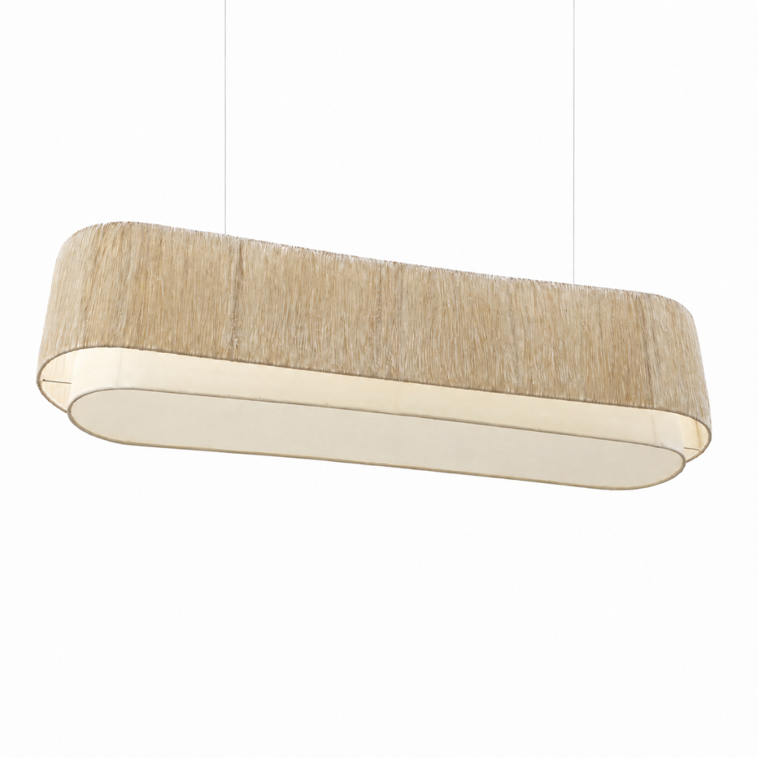 Papyrus Capsule Pendant Lamp - H: 13’’ W: 51’’ / Banana Fiber paper - Lighting